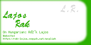 lajos rak business card